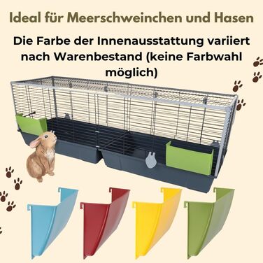 Клітка для кроликів XXL Indoor/Outdoor, 160 см, для морських свинок та кроликів, з годівницею, клітка для дрібних тварин