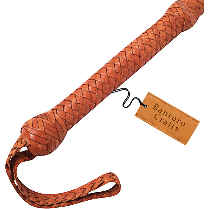 Кожаний бич для верхової їзди, 1,2-7,3 м, 16 пасем, шкіра кенгуру, коричневий, світло-коричневий, професійна преміум-якість, для ковбоїв та верхової їзди (3,6 м)