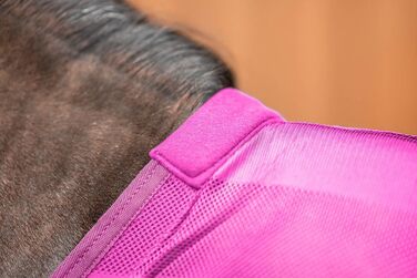 Захисна ковдра для коней Equinate Guardian з перехресною стропою та підстилкою на хребті - ковдра від екземи з ефективним захистом від комах - ковдра для випасу (Raspberry, 135 см)