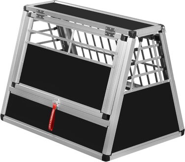 Алюмінієва переносна клітка для собак Transportbox N60 58x86x63 см з аварійним виходом та захистом від ударів, для безпечного транспортування в автомобілі