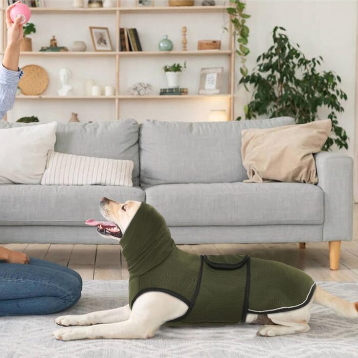 Світшот для собак IDOMIK з капюшоном, дихаючий, для грози, феєрверків, візитів до ветеринара, розлуки, регульований, звукоізоляційний, захист від шуму, розмір M (Обхват грудей: 45-54 см)