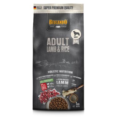 Сухий корм для дорослих собак BELCANDO Adult Lamb & Rice з ягнятими та рисом для чутливого травлення, 12.5 кг