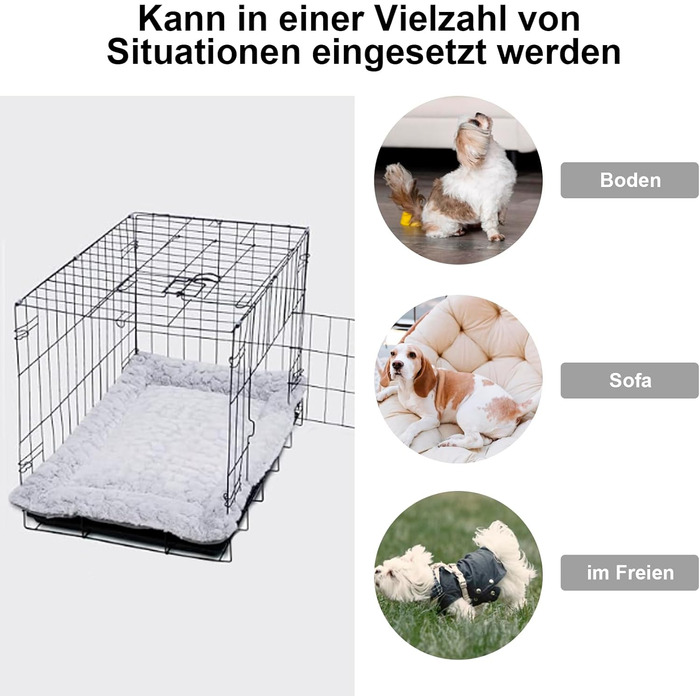 Ортопедичний лежак для собак великих та середніх порід, 94x61 см, блакитний, з антиковзною основою