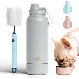 Водяна пляшка для собак Miracle Pets: 1 л, нержавіюча сталь, з мийкою, BPA-free