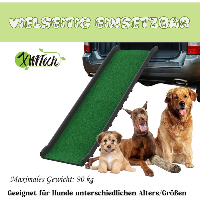 Рампа для собак, сходинки для тварин: пластикова рамка з штучним газоном, протиковзка, 156 x 40 см