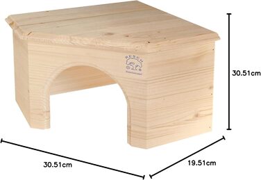 Кутовий будиночок для кролика Resch Nr15, натуральна масивна ялина, великий, компактний дизайн