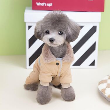 Теплий зимовий костюм для собак Izefia: куртка з бавовни, захист від вітру та снігу, для маленьких та середніх собак, XL (довжина спини 37 см), зелений/хакі