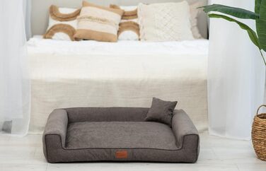 Собаче ліжко Sofi Grosse - м'яке, миється, з поліуретану, для собак середніх та маленьких порід (XXL, 130x100 см, коричневе)