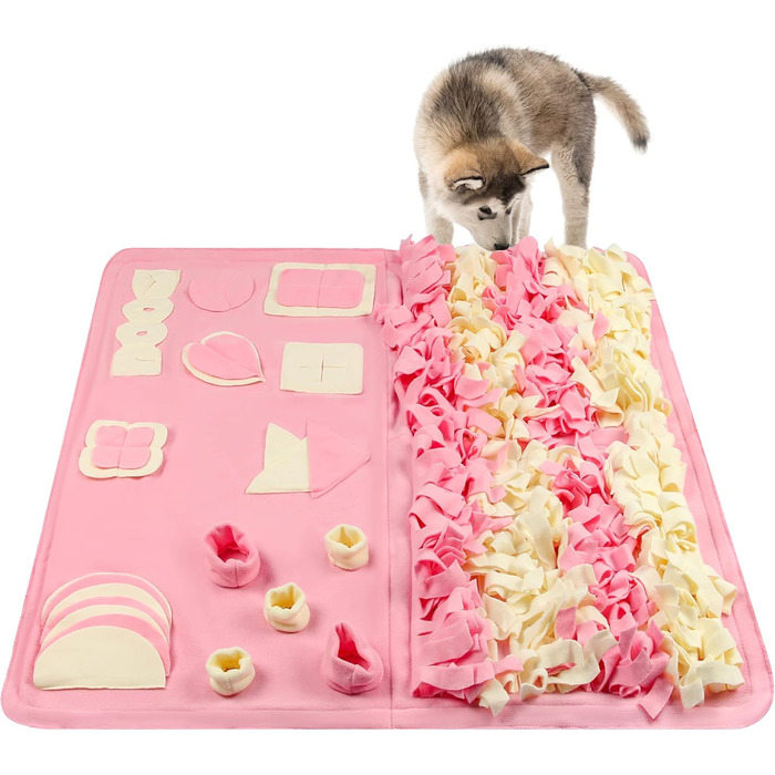 Килимок для носа собак великих та малих (100,1 x 100,1 см) – розвиваюча іграшка, легко заповнювати, машинне прання, навчання, активність/іграшка для домашніх тварин, ідеально для зняття стресу, рожевий