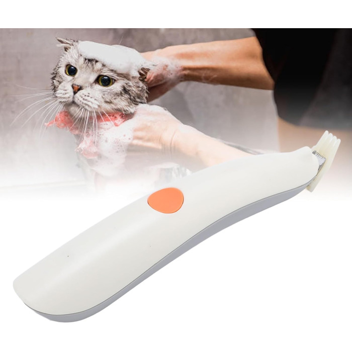 Бездротовий тример для собак з підсвічуванням, 2 швидкості, регульований, для грумінгу навколо очей, вух та мордочки (сіро-білий)