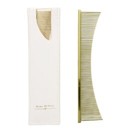 Гребінець для собак та котів Flohkamm | Щітка для грумінгу шерсті, аксесуари для догляду за тваринами, для літніх собак, довгошерстих порід, щоденне використання, сезон линьки, для цуценят, золотий колір