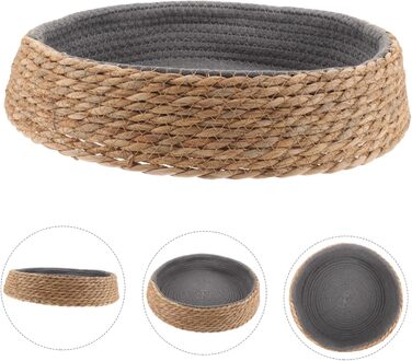 Кругле плете́не ліжко для котів та собак. Натуральне плетіння, будиночок для тварин, прохолодне та дихаюче ліжко, легко мити та підтримує тепло.