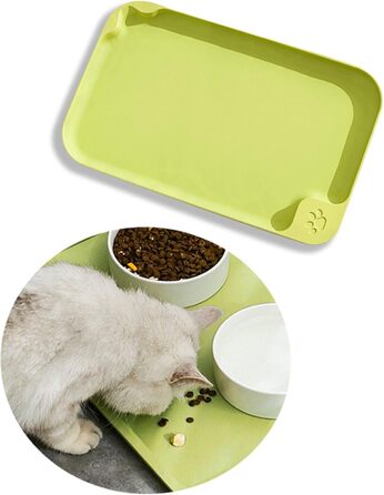 Водонепроникний килимок для годування собак та котів Octonyluck, 57.5x35.5 см, неслизький, легко миється, харчовий, зелений