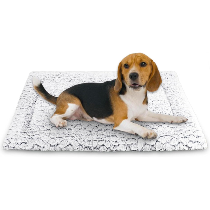 Крісло-ліжко для собак середніх порід 75x50 см з м'яким ворсом та антиковзною основою, сірого кольору, в мармуровому стилі