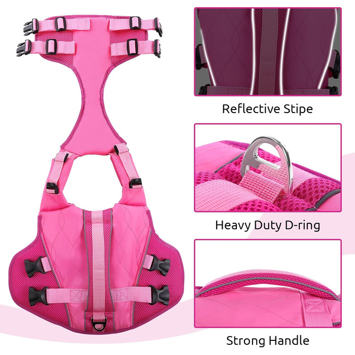 Спасальний жилет для собак Konvinit, рожевий, XL (65-85 см)