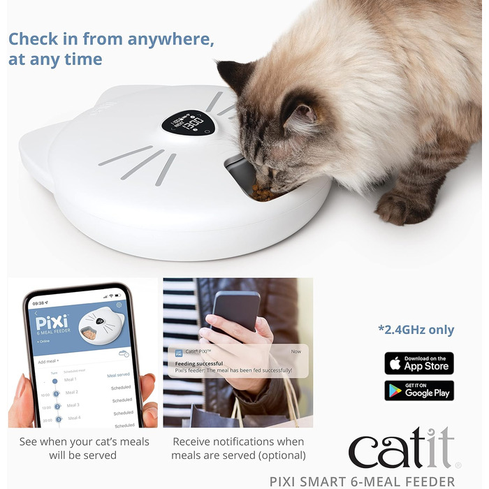 Автоматичний годівниця для котів Catit PIXI, 6 прийомів, білий