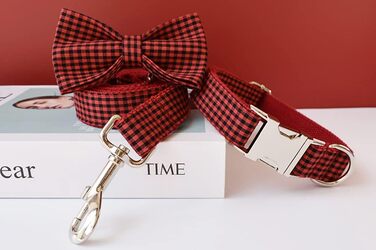 Іменний нашийник для собак з металевою застібкою: персоналізовані нашийники з гравіюванням імені, телефону та адреси, в клітинку