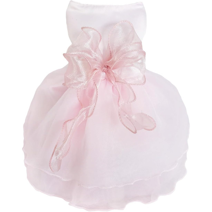 Сукня для собак на весілля: розкішний собачий балетний костюм принцеси, літня сукня для цуценят, сукня для собак на весілля з бантиком, для маленьких дівчаток (XS, Рожевий)