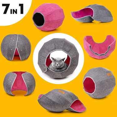 Кігтеточка-будиночок для котів PawArea | Рожевий лежак-корзина для котів | Місце для сну та відпочинку | Міцний, сучасний, зручний