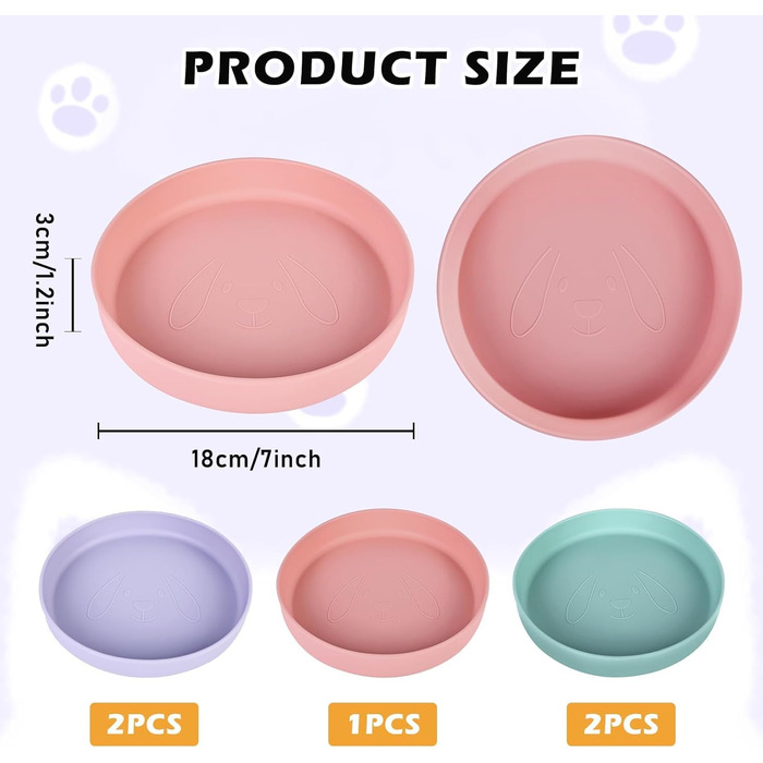 5 мисок для котів, силіконові миски для котів, широкі неслизькі миски для сухого та вологого корму