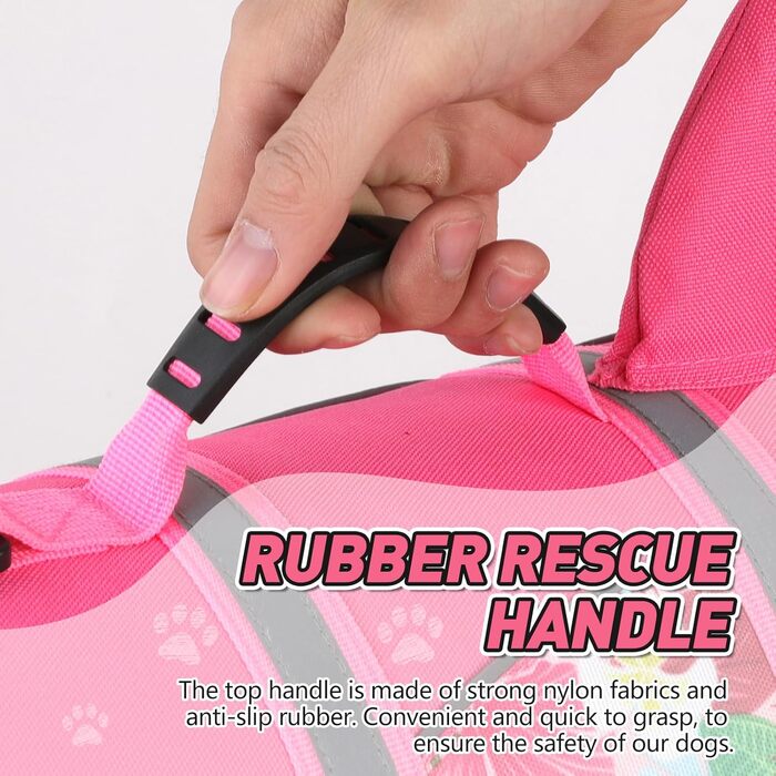 Жилет для плавання собак Doglay з принтом акули, рожевий, X-Small. Забезпечує плавучість та безпеку під час купання та катання на човні.