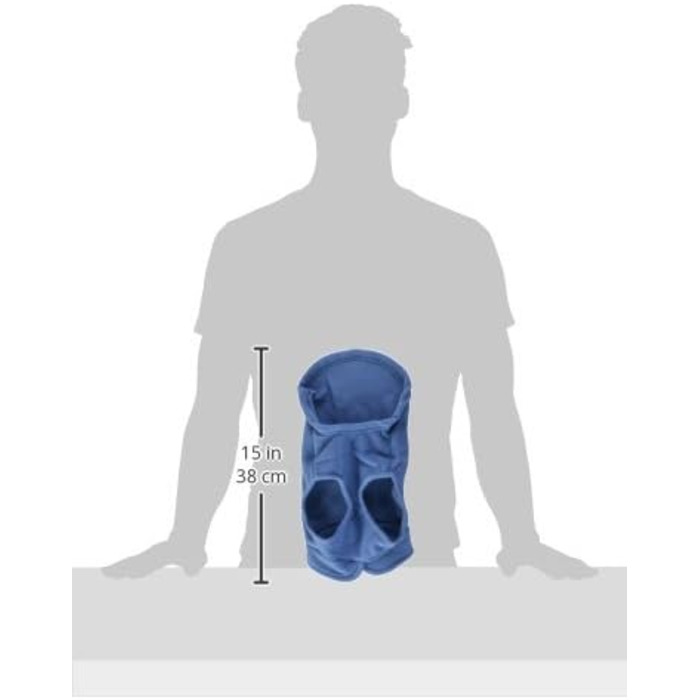 Жилет для собак Gooby, флісова куртка з кільцем для повідка, блакитний, розмір M (обхват грудей ~41 см)