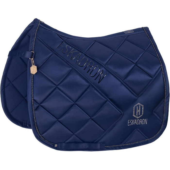 Плед для коня Eskadron Heritage Bicross Mattgloss Almond/Trueblue/vintagegreen, чорний, для конкурного тренування (Pony Dressur PD)