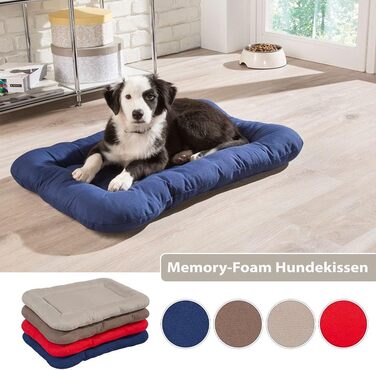 Ортопедичне ліжко для собак KAHU® з віскоеластичною піною (50x76 см) • М'яке, легко миється • Водовідштовхувальне, блакитне ліжко для собак