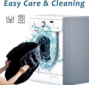 Кругле ліжко для собак та котів, чорне, 60 см, зручне та м'яке, з антиковзною основою, легко миється