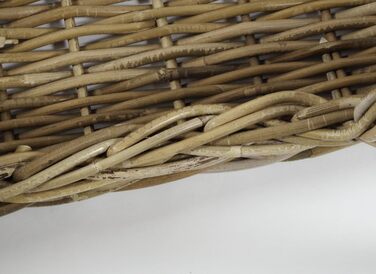 Корзина для собак Kobolo з плетеного ротангу, собаче ліжко з подушкою, 81x62x21 см