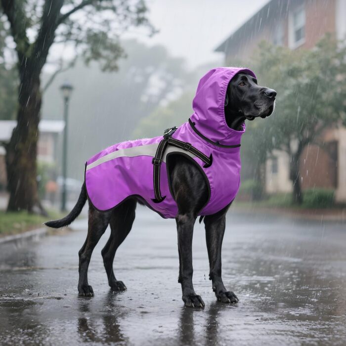 Водонепроникний дощовик для собак Oslueidy – дощовик для собак з капюшоном, S-XXL (Lila)