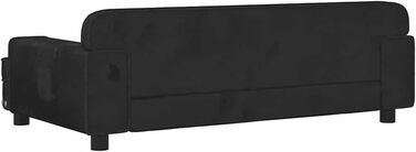 Крісло-ліжко для собак, м'яке лежанка для тварин, лежанка для маленьких собак та котів, чорний велюр (90 x 53 x 30 см)