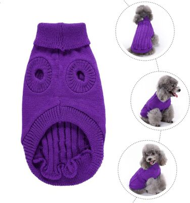 Пов'язка на голову для собак POPETPOP з акрилових волокон, фіолетового кольору, тепла, для зими, миється та повторно використовується, розмір XXXL