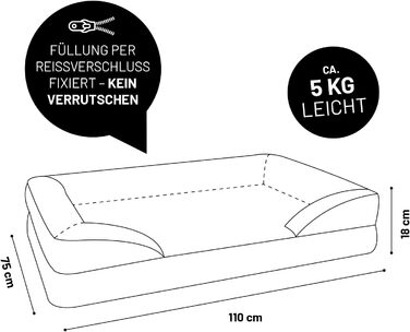 Ортопедичне собаче ліжко Lumaland для дому та вулиці | 70x60 см | для маленьких собак | водовідштовхувальне, з неслизьким дном, миється | жовтий колір