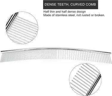 Гребінець для грумінгу собак з нержавіючої сталі, вигнутий носик, для видалення шерсті собак та котів (25 см)