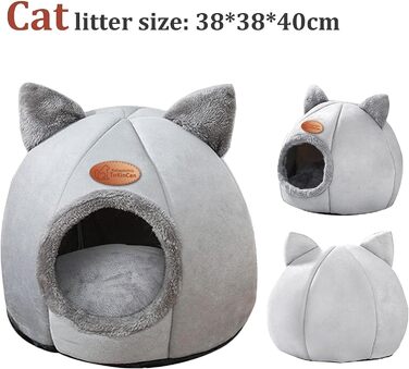 Квіткове ліжко-будиночок для котів, зелений, для маленьких та середніх котів