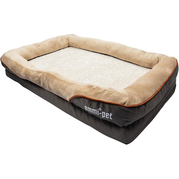 Ортопедичне ліжко для собак Emmi-pet, велике, 120x85x25 см, м'яке та зручне, нековзне, дихаюче, пране, адаптується до форми тіла
