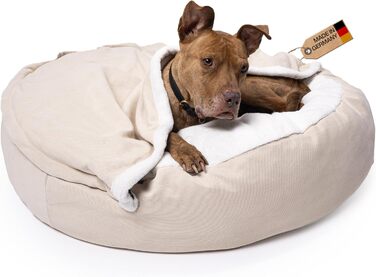 М'яке ліжко для собак Lous®, печеринка для собак, прання, великі та малі собаки та коти, ліжко для котів, знімний ковдру (Бежевий, L B-варіант (приблизно 72 см))