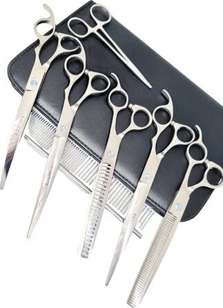 Набір ножиць для собак Ахіллес, 8 дюймів, 8 предметів, ножиці для грумінгу собак