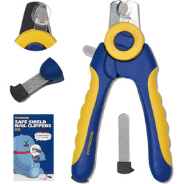 Професійний обрізач кігтів для собак PETHROOM з прозорим захистом та пилкою, регульована довжина зрізу, нержавіюча сталь, преміум-якість