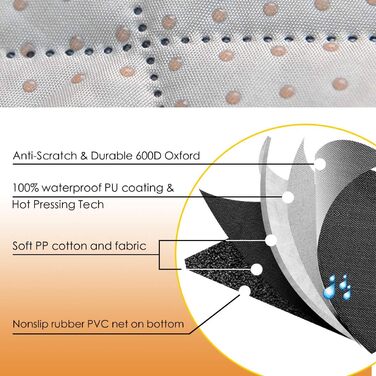 Авточохли на сидіння для собак з сіткою та бічною застібкою - чорні, 144x129 см