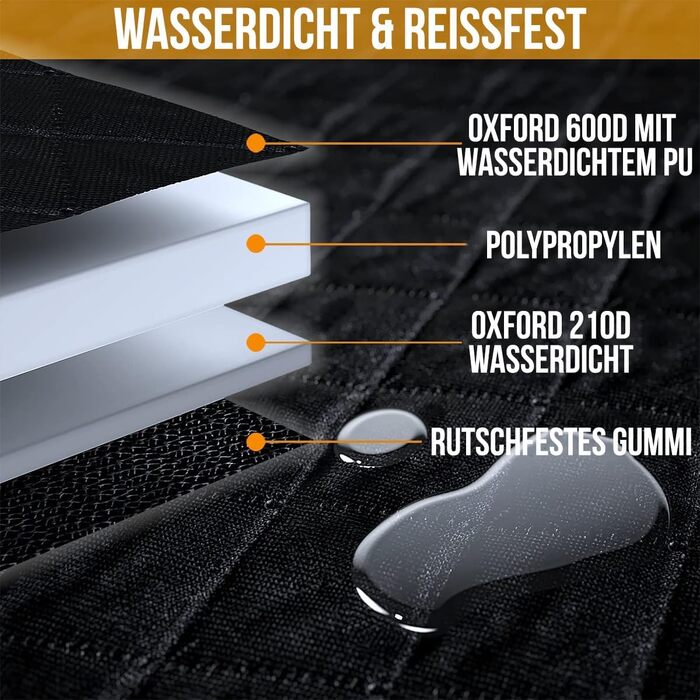 Накладки на сидіння автомобіля для собак Strex - чорний, 137 x 147 см - захисний чохол, підстилка для собак, з поводом та сумкою для зберігання