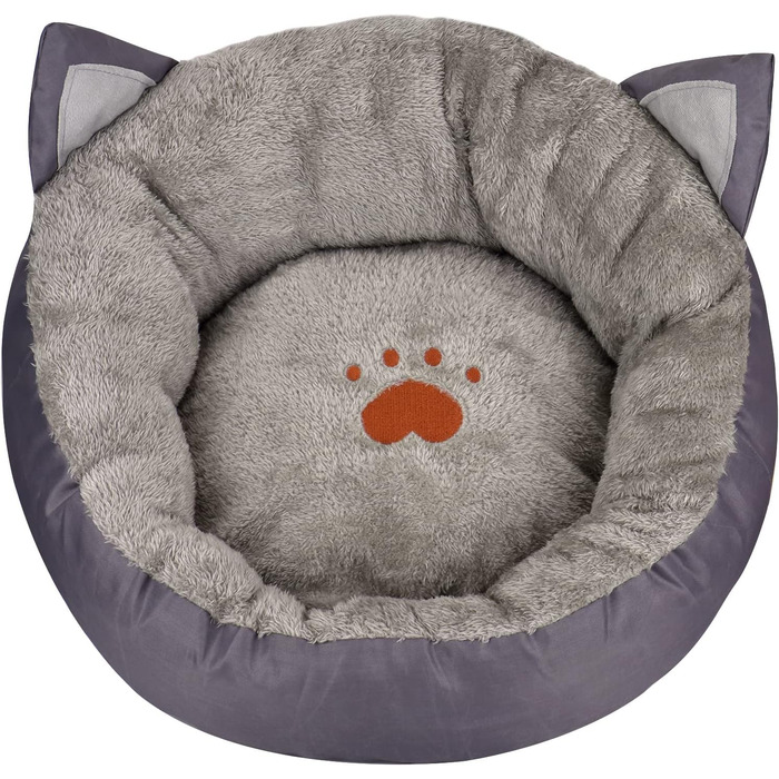 Кругле ліжко для собак та котів Queta. Тепле, миється, зручне ліжко для домашніх тварин (сірий)