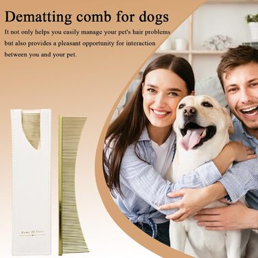 Щітка для котів Flohkamm, догляд за шерстю - аксесуари для домашніх тварин. Підходить для літніх собак, довгошерстих порід, щоденне використання під час сезонної линьки. Колір: золотий