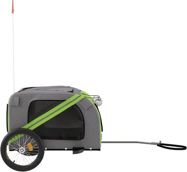 Фарм-причіп для собак Gecheer: комфортний транспорт з відбивачами, зелено-сірий, 133.5 x 69 x 73.5 см