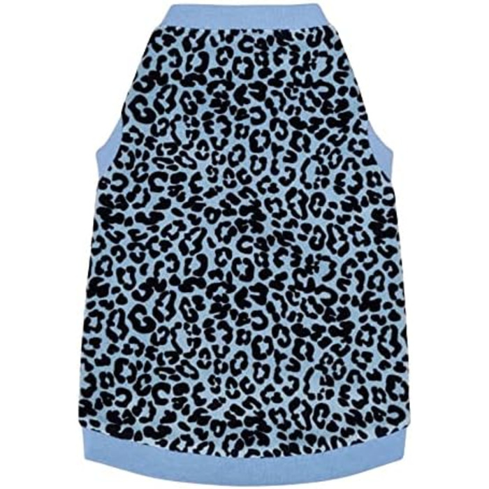 Футболка для безшерстних котів Sphynx з органічної тканини з леопардовим принтом (XS, блакитний)