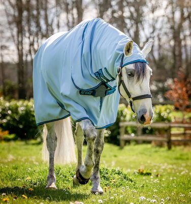 Протикомарна накидка для лошадей Horseware Amigo Ripstop Hoody, 155 см, Azure Blue/Navy & Electric Blue