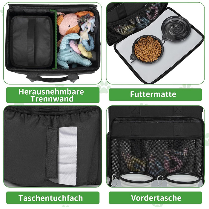 Сумка для ласощів для собак на 25 літрів з плечовим ременем, чорна. Ідеально підходить для походів та прогулянок з собакою