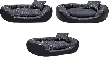 Ортопедичне ліжко для собак Luxus з м'яким бортиком, формастійке, стійке до подряпин, легке у догляді (чорний)