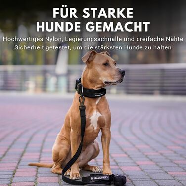 Тактичний нашийник для собак Spark Paws, міцний, преміум-якість, широкий 5 см, для великих і середніх порід, чорний